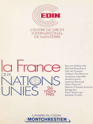 cover image of La France aux Nations Unies